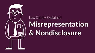 Misrepresentation and Nondisclosure  Contracts  Defenses amp Excuses [upl. by Rasecoiluj955]