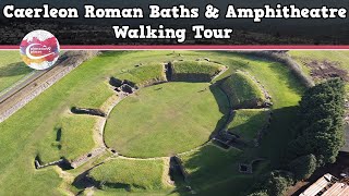 CAERLEON ROMAN BATHS amp AMPHITHEATRE WALES  Walking Tour  Pinned on Places [upl. by Giark]