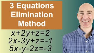 Solving Systems of 3 Equations Elimination [upl. by Celestina]